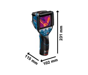Bosch Professional 12V System Cámara Térmica GTC 600 C (sin batería ni cargador, con aplicación, rango de temperatura: de -20 °C a +600 °C, resolución: 256 x 19