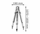 Bosch Professional trípode para láseres y niveles BT 170 HD (altura: 107–165 cm, rosca: 5/8")