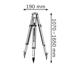 Bosch Professional trípode para láseres y niveles BT 170 HD (altura: 107–165 cm, rosca: 5/8")