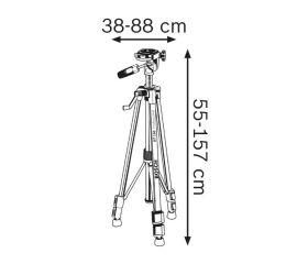 Bosch Professional trípode para láseres y niveles BT 150 (altura: 55–157 cm, rosca: 1/4")
