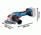 Miniamoladora X-LOCK BITURBO a batería GWX 18V-15 C