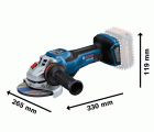 Miniamoladora BITURBO a batería GWS 18V-15 PSC