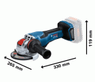 Miniamoladora X-LOCK BITURBO a batería GWX 18V-15 P
