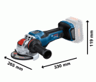 Miniamoladora X-LOCK BITURBO a batería GWX 18V-15 PSC
