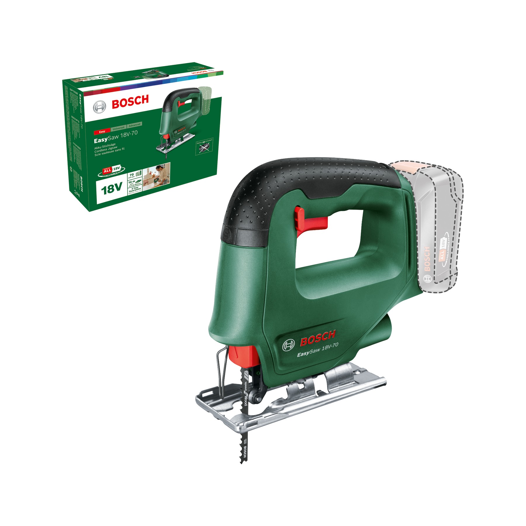 Sierra de calar a batería EasySaw 18V-70