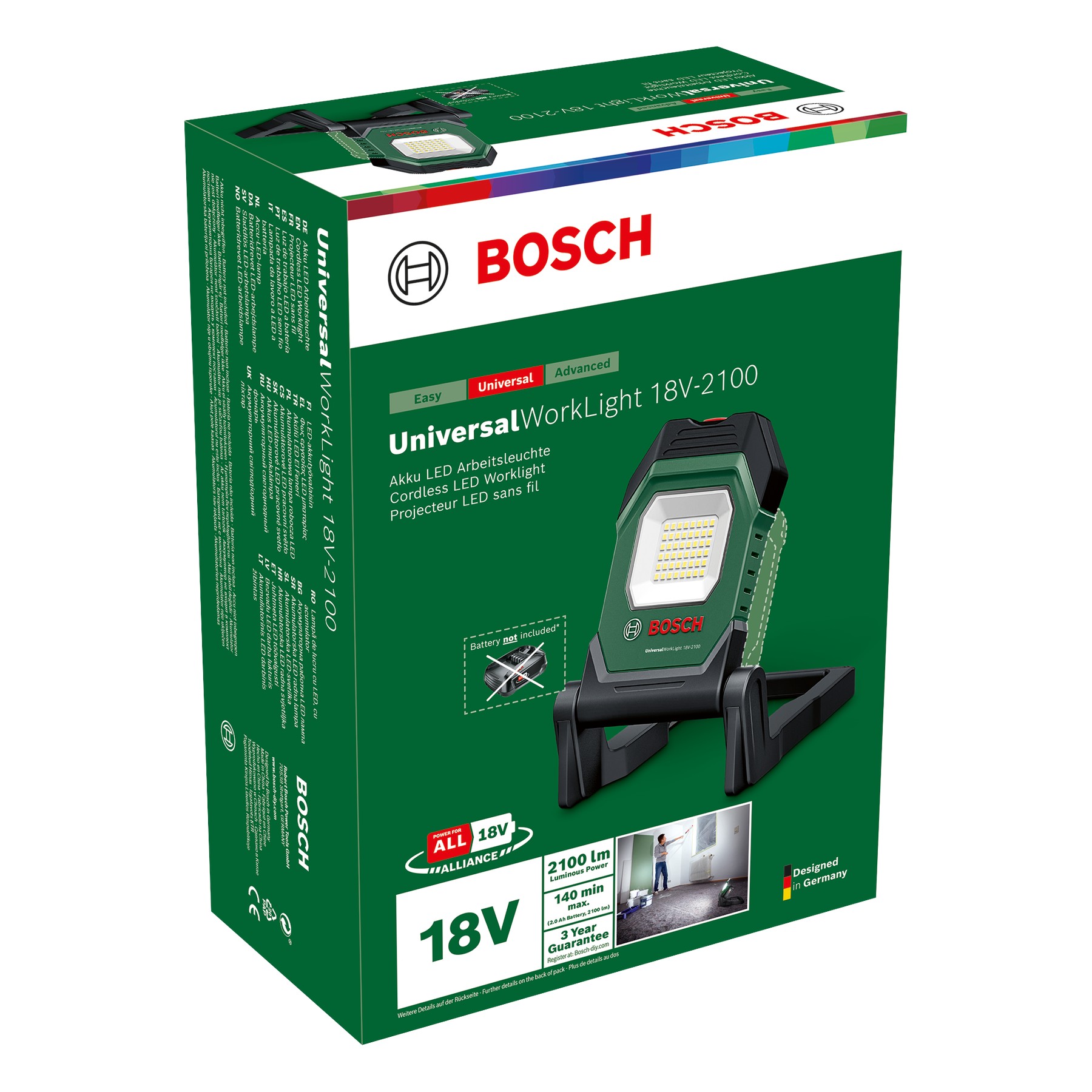 Luz de trabajo LED a batería UniversalWorkLight 18V-2100