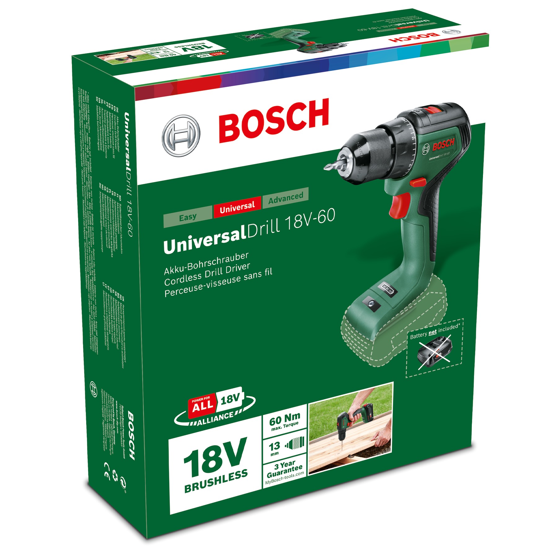 Atornillador a batería UniversalDrill 18V-60