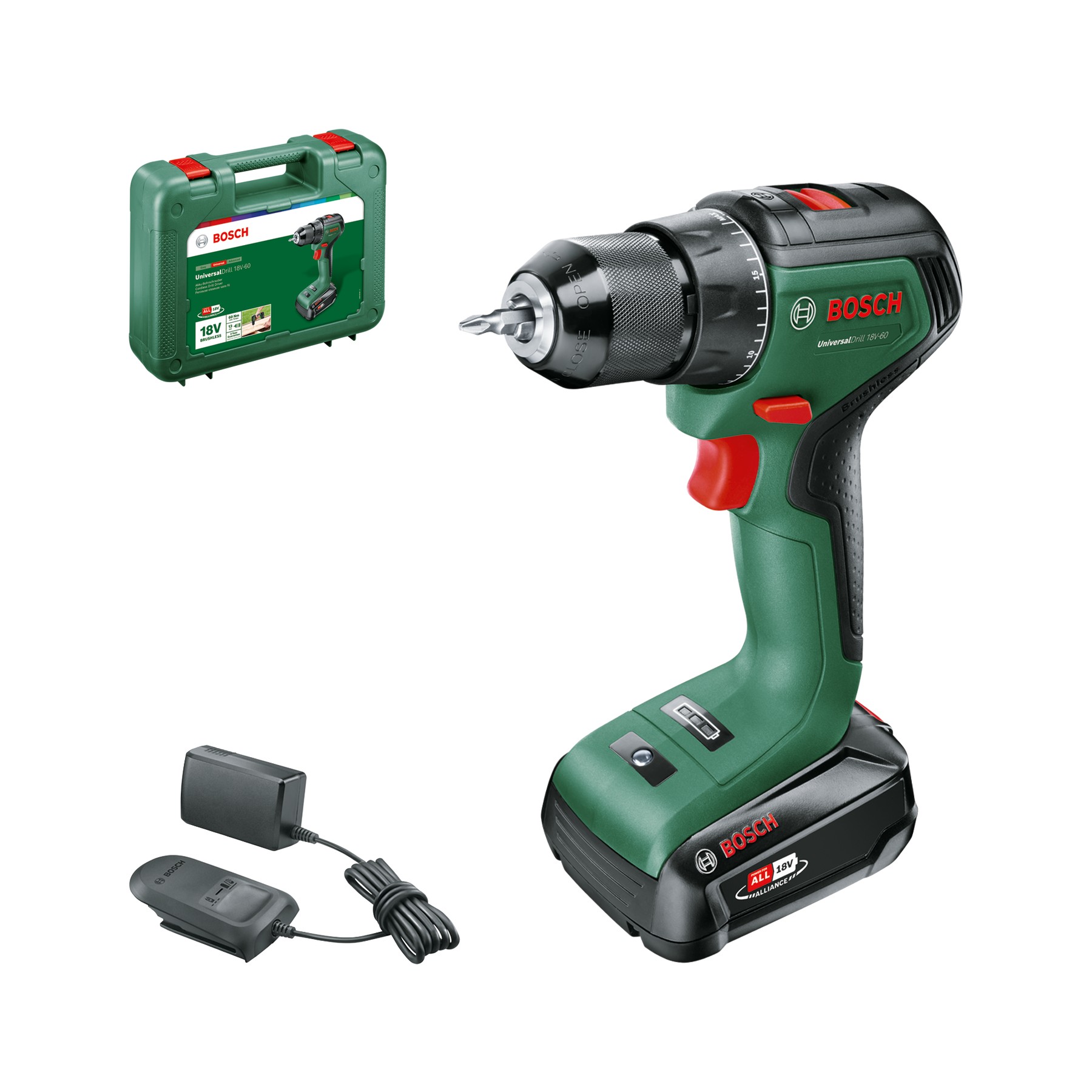 Atornillador a batería UniversalDrill 18V-60