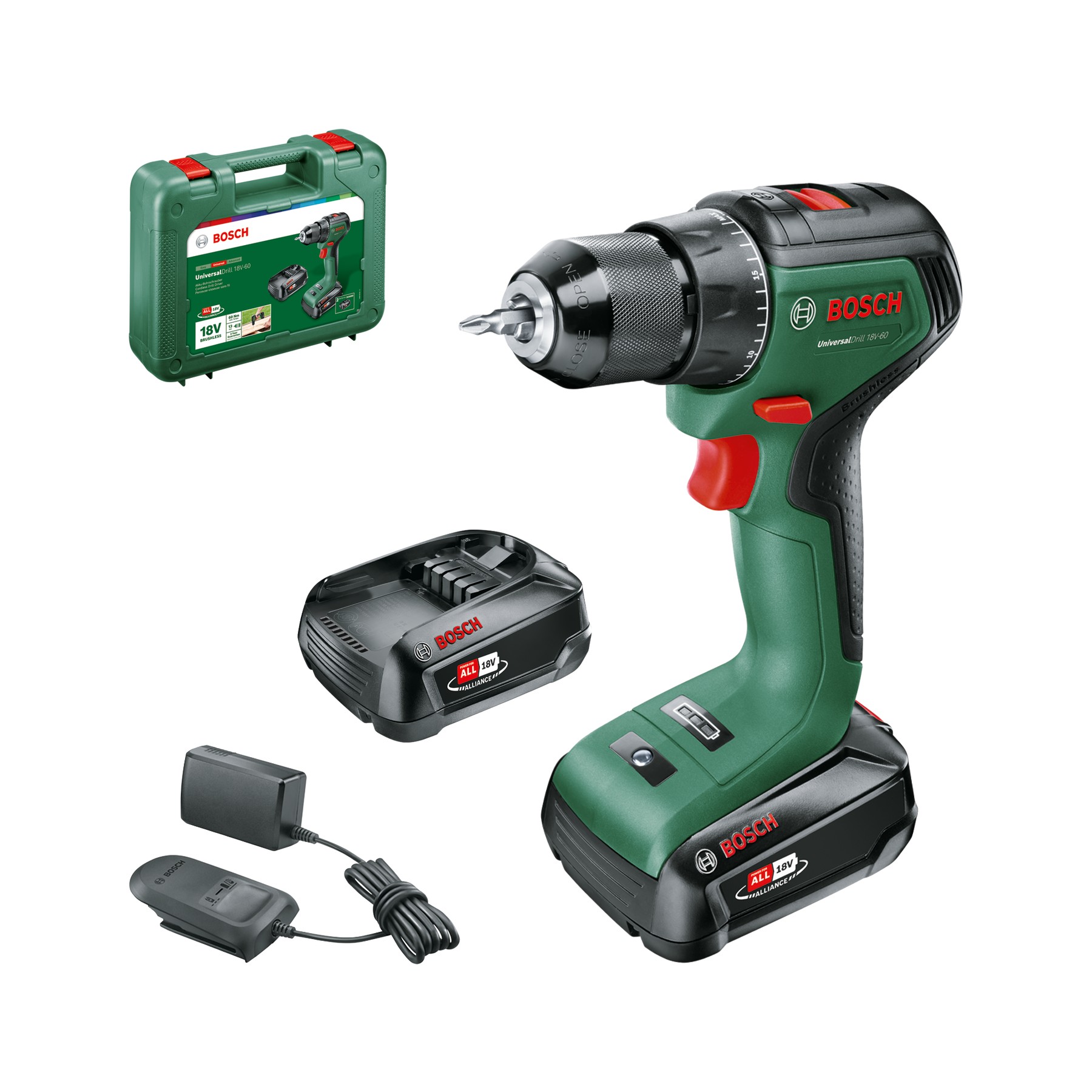 Atornillador a batería UniversalDrill 18V-60
