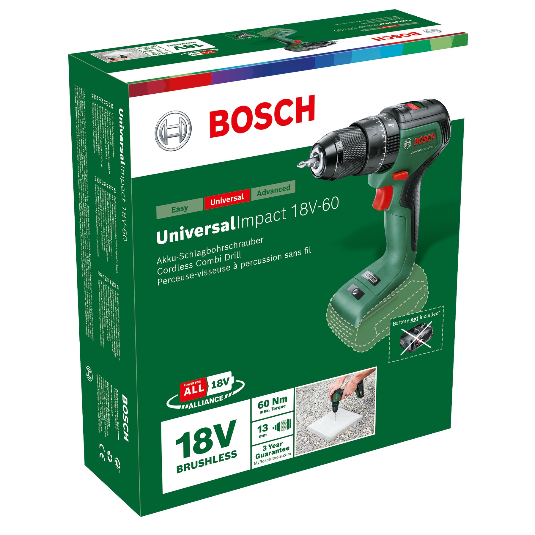 Taladradora de percusión con batería UniversalImpact 18V-60