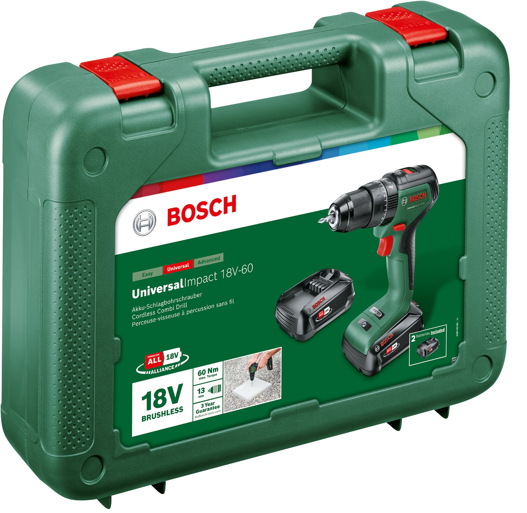 Taladradora de percusión con batería UniversalImpact 18V-60