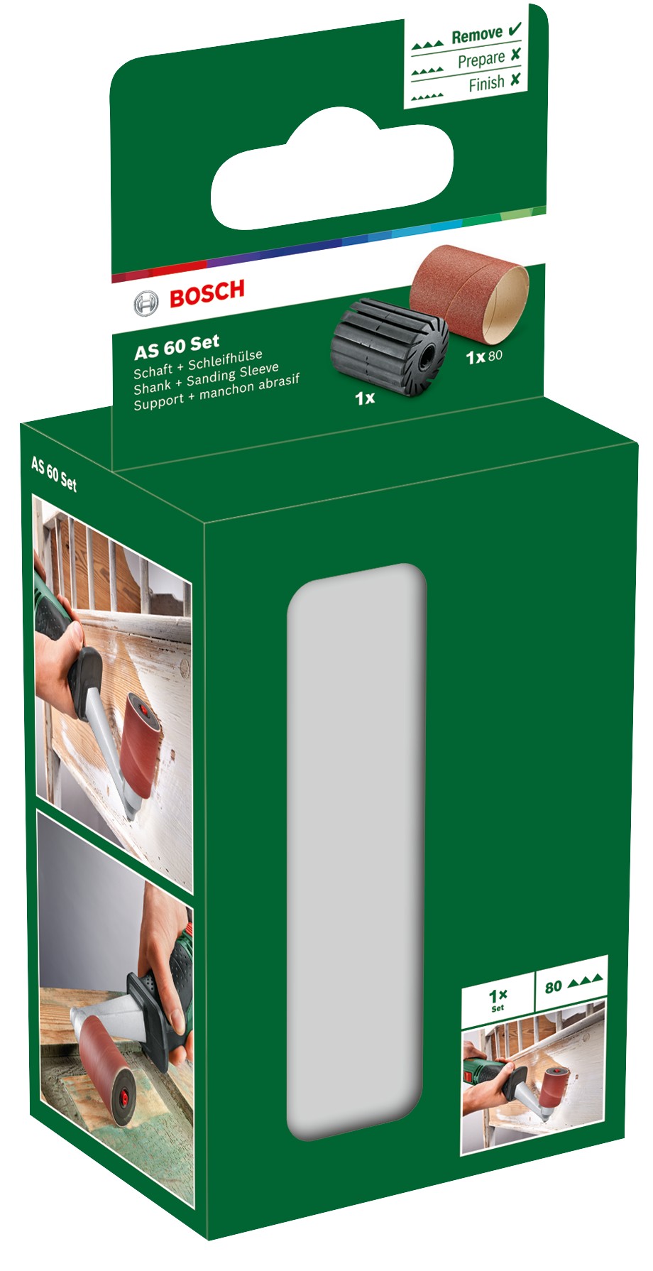 Accesorio de sistema Juego de soporte y banda de lija 80