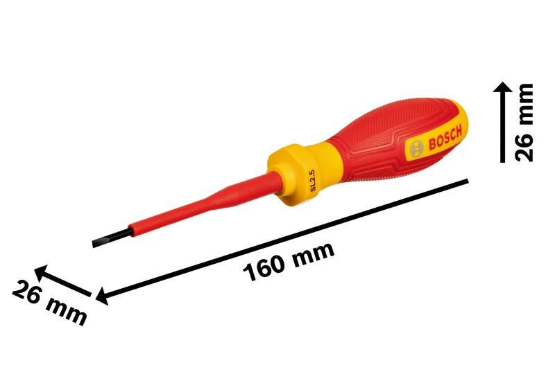 Destornillador aislado VDE, SL2.5x75