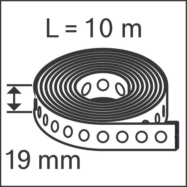 Correa de metal PRO FMS-19, 10 m x 19 mm