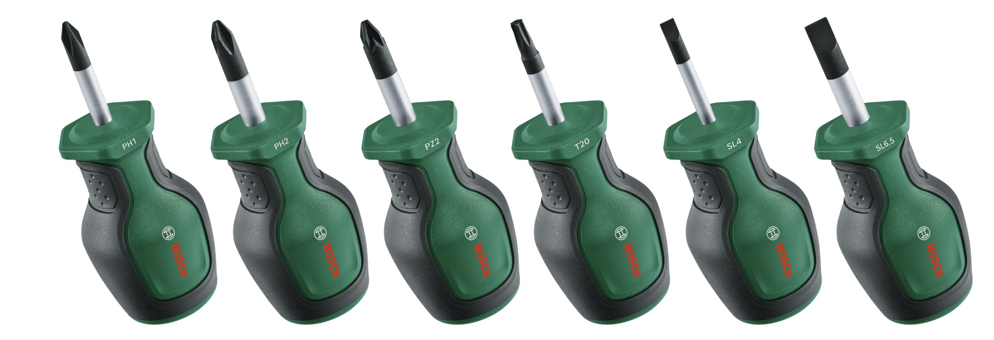 Set de seis destornilladores cortos