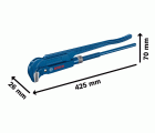 Llave sueca para sanitarios, 90°, 420 mm