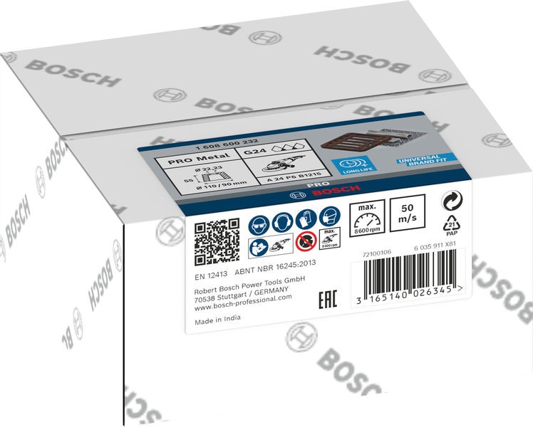 PRO Metal Conical Cup Wheel, 90 x 110 x 55 mm, G24. A 24 P6 B1215|90 mm, 110 mm, 55 mm, 24