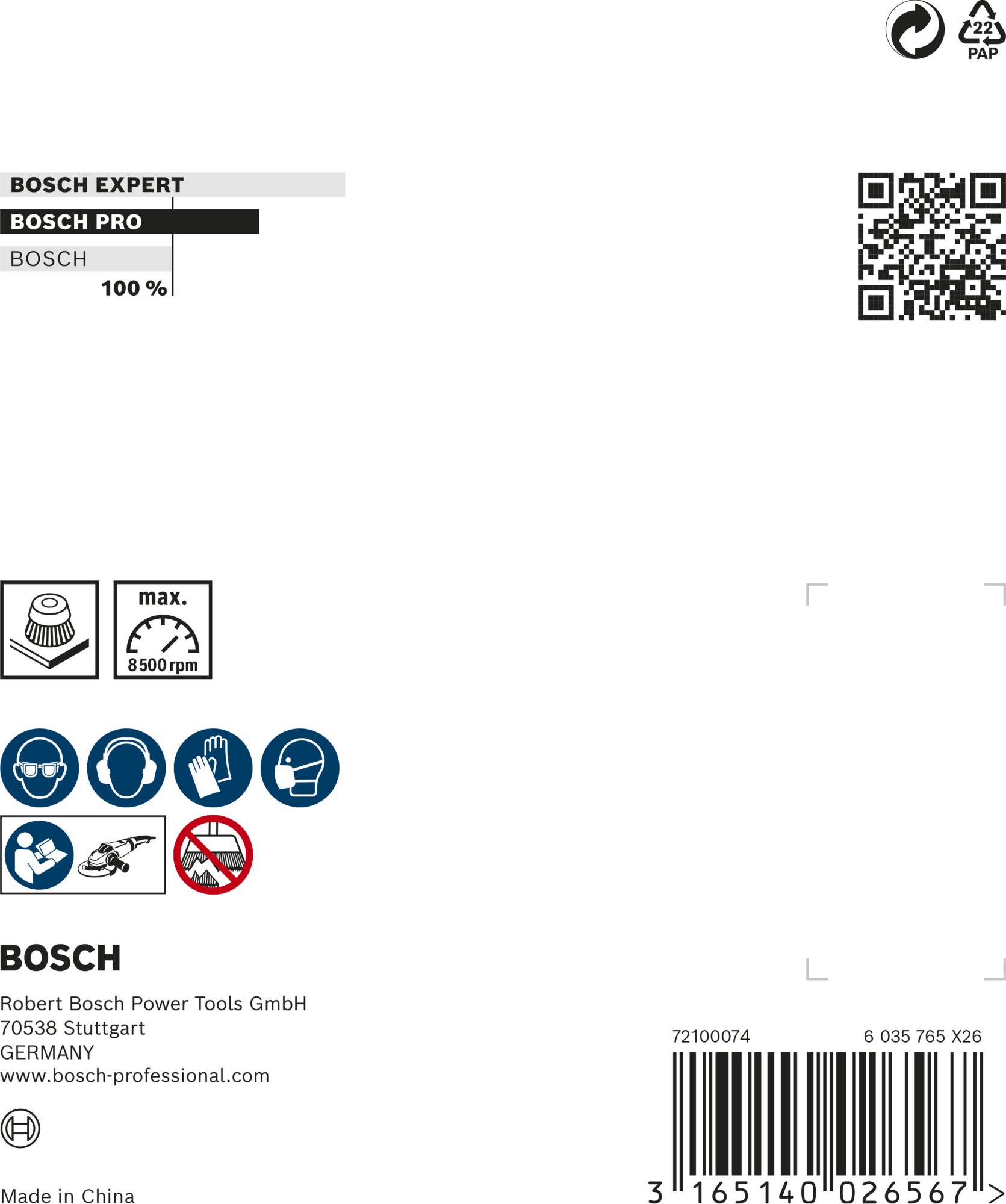 Cepillo de vaso PRO Metal heavy, 90 x 0,8 mm, rosca