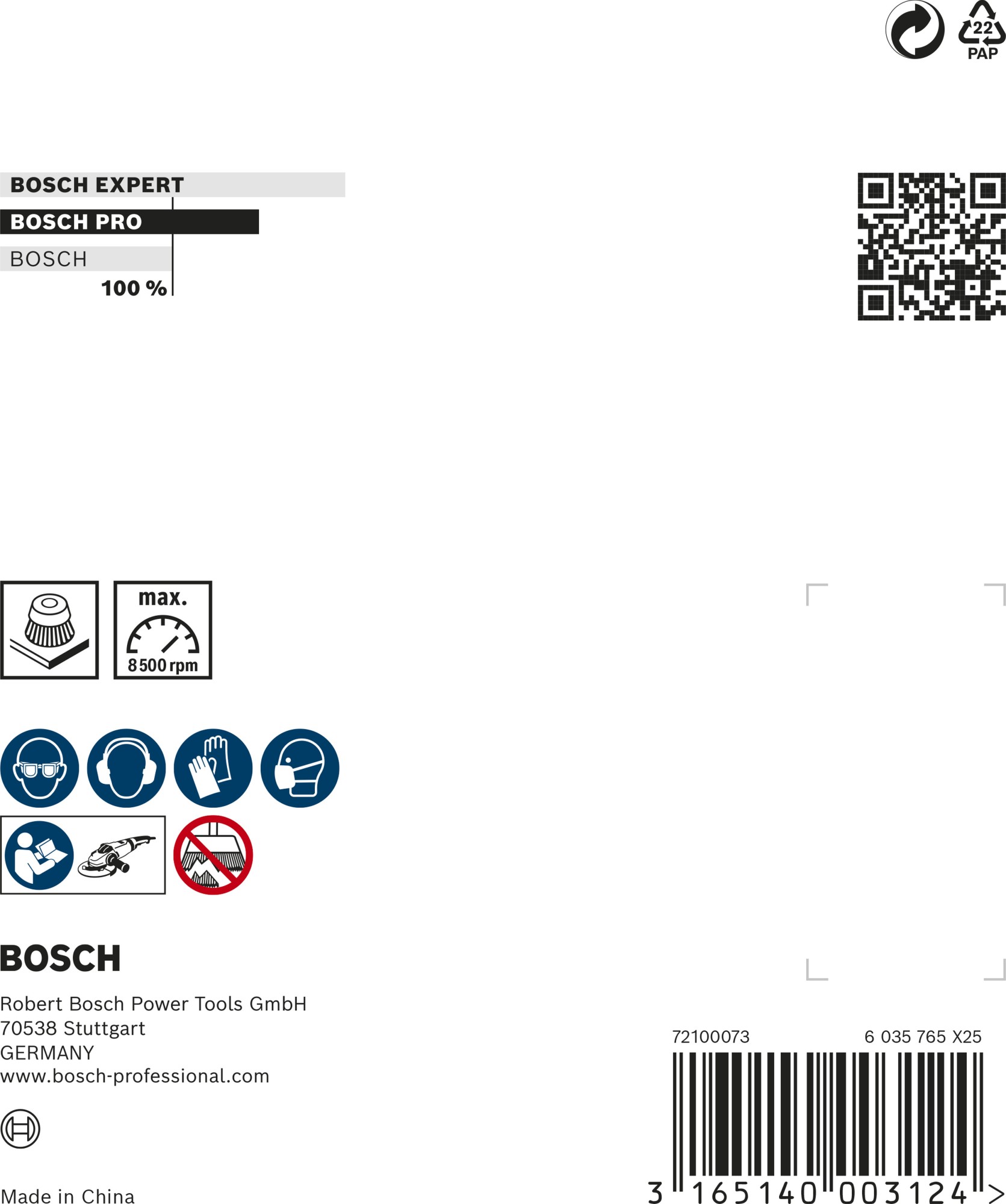 Cepillo de vaso PRO Metal heavy, 90 x 0,5 mm, rosca