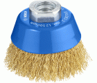 Cepillo de vaso de alambre ondulado PRO Metal Clean para amoladoras pequeñas, rosca M14