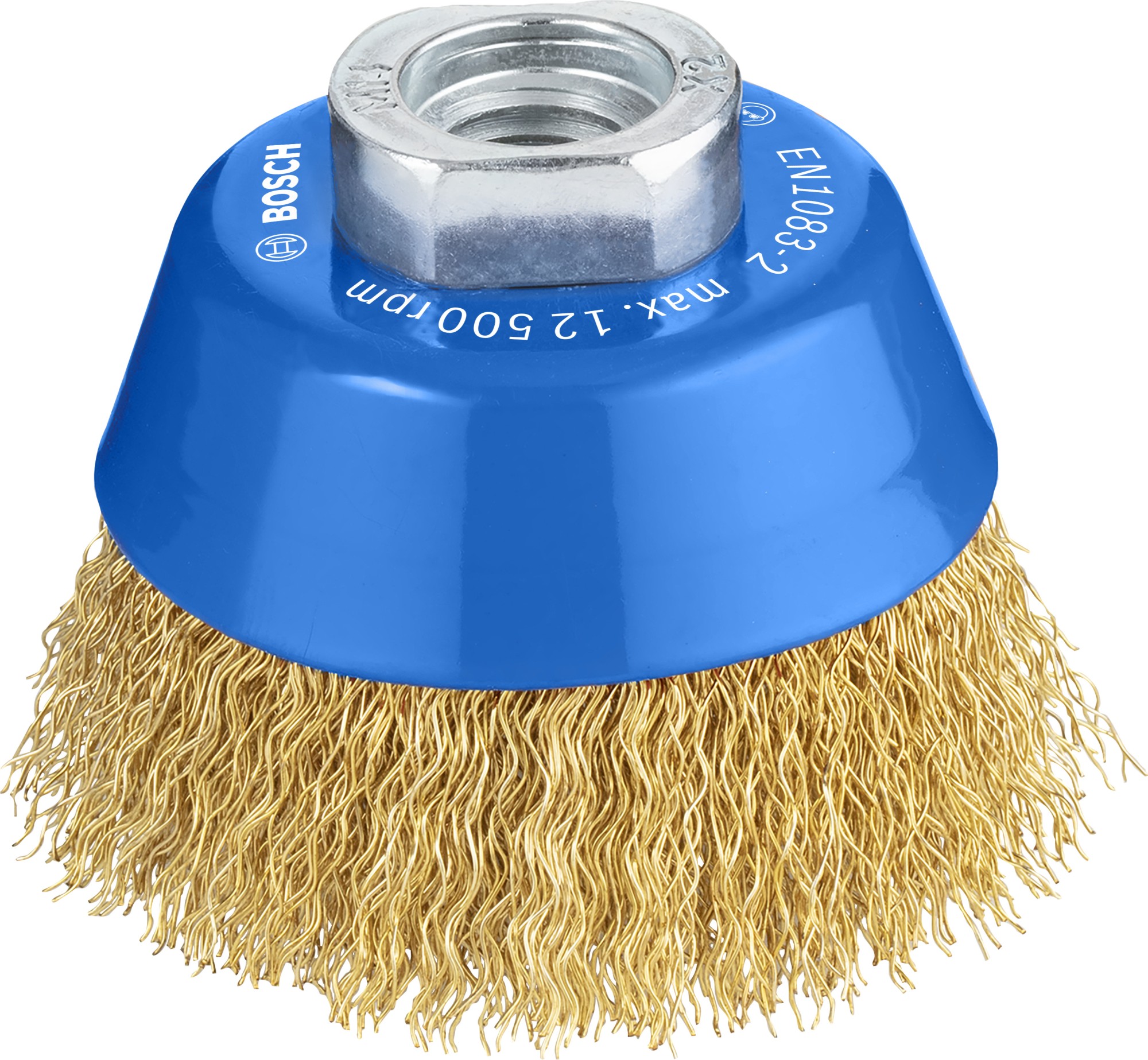 Cepillo de vaso de alambre ondulado PRO Metal Clean para amoladoras pequeñas, rosca M14