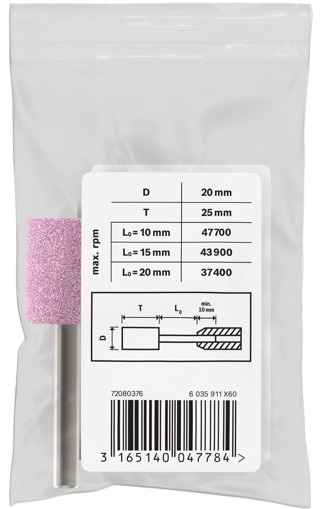 Set de puntas insertables PRO Steel, 20 x 25 mm, G60, cilíndricas