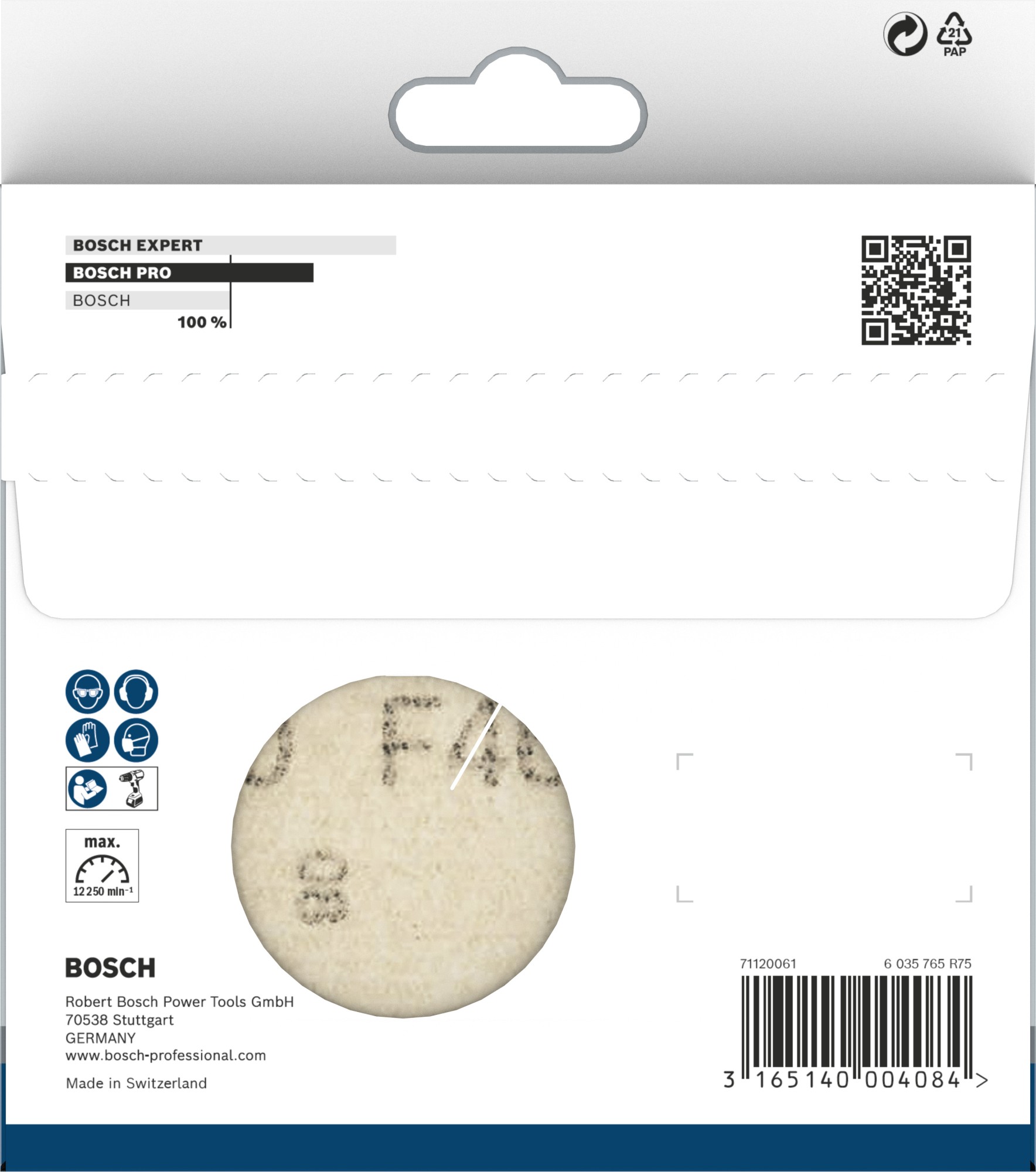 Hoja de lija PRO F460, G40, G60, G80, G120, G180, 125 mm, 10 unidades