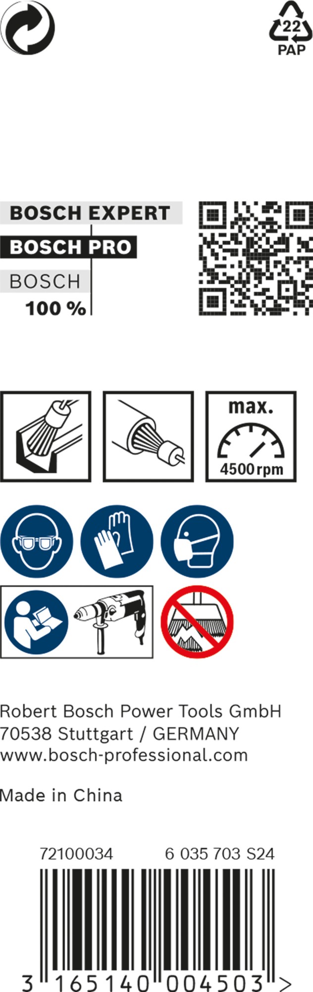 Cepillo de acabado PRO Metal clean, vástago de inserción recto, 25 x 0,3 mm