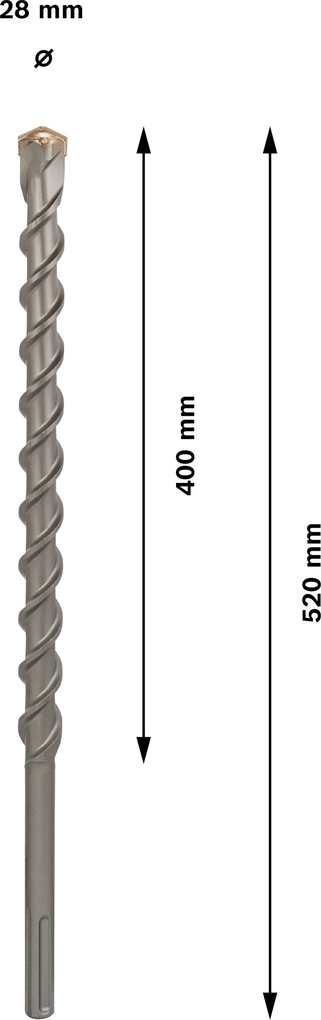 Broca PRO SDS max-9 Natural Stone, 28 x 400 x 520 mm