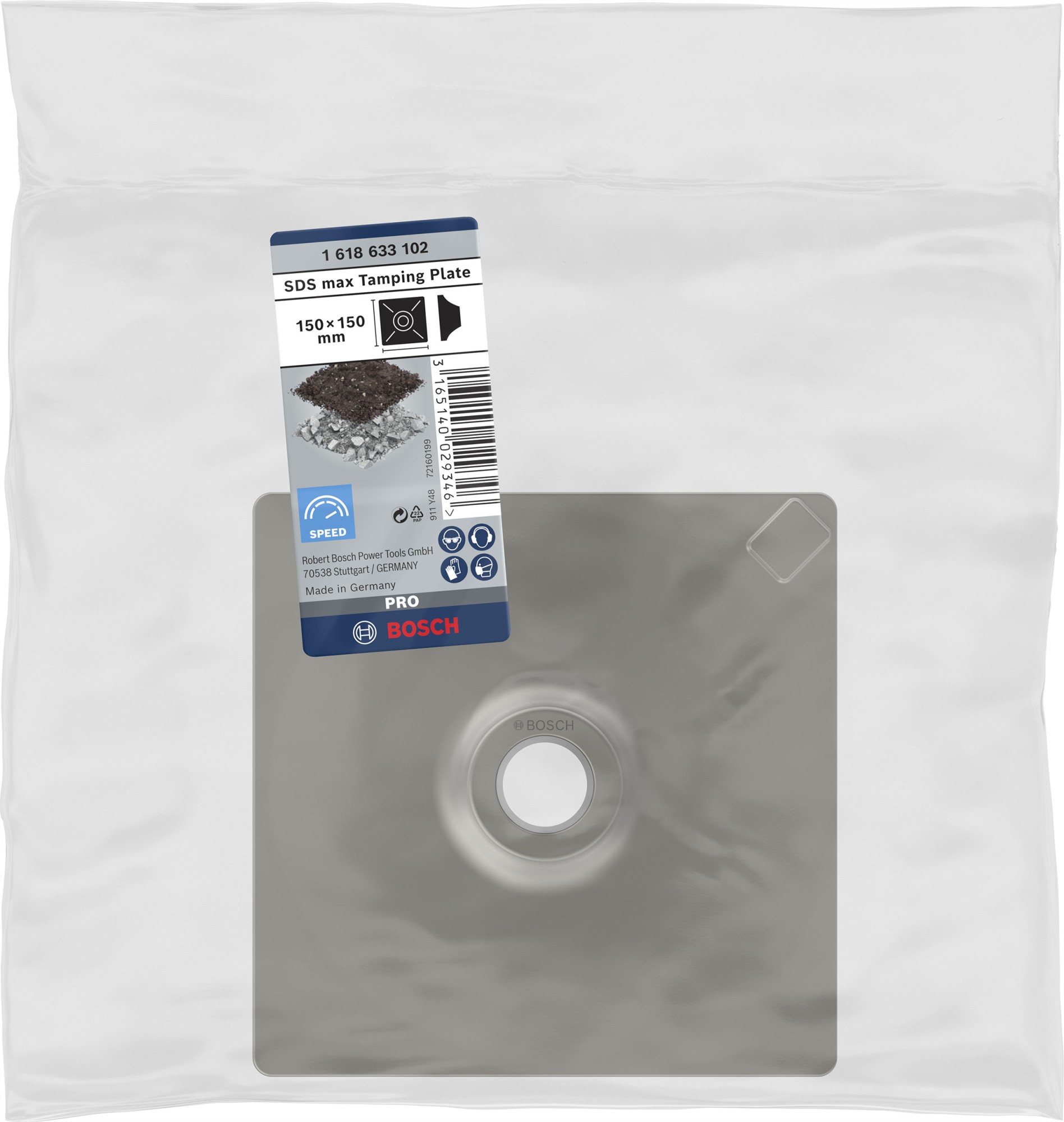 PRO SDS max Tamping Plate, 150 x 150 mm