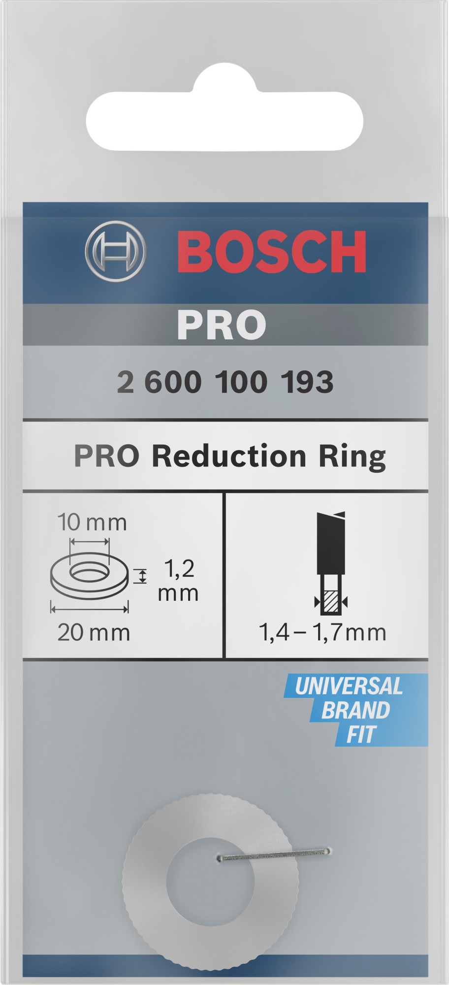 Anillo reductor para hoja de sierra circular PRO, 20 x 1,2 x 10 mm