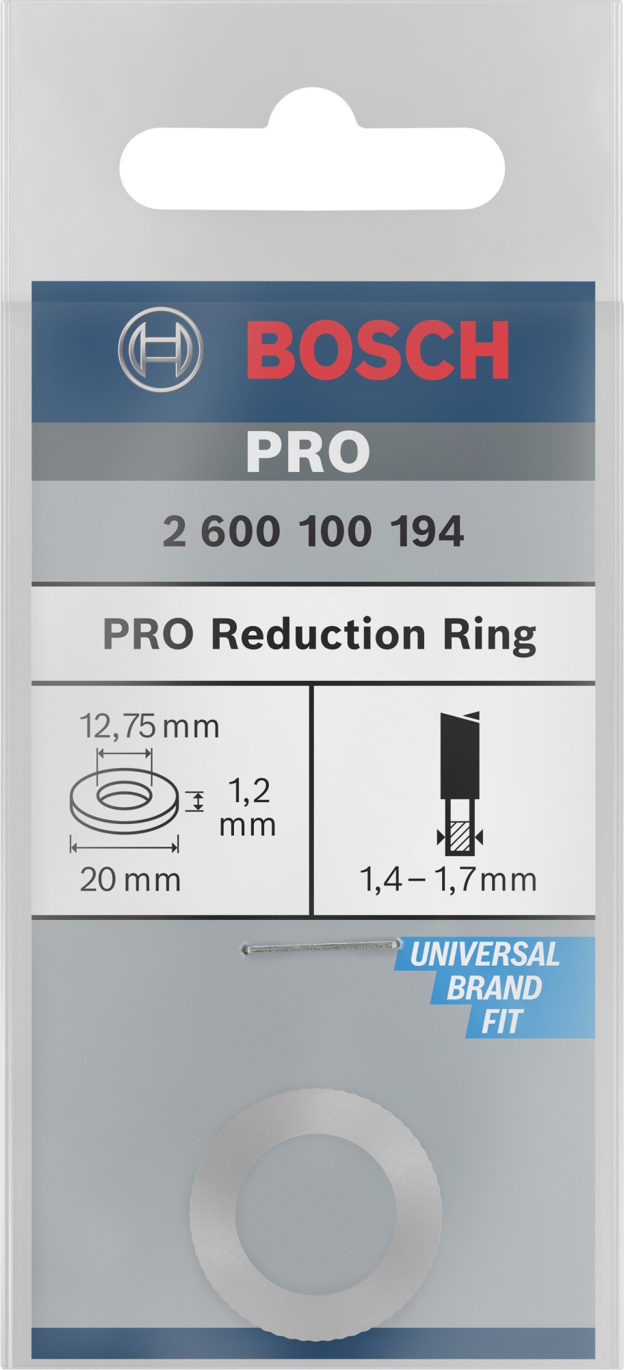 Anillo reductor para hoja de sierra circular PRO, 20 x 1,2 x 12,75 mm