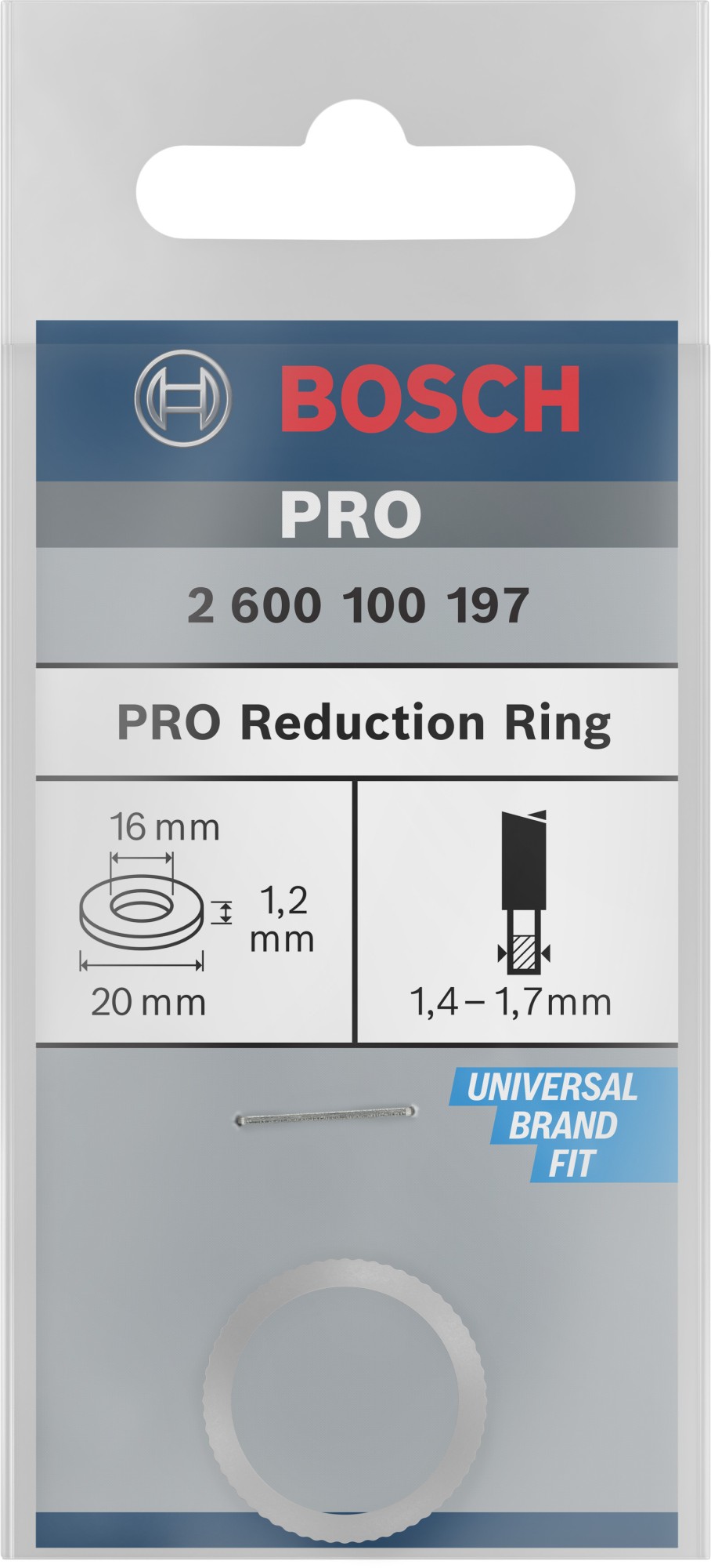 Anillo reductor para hoja de sierra circular PRO, 20 x 1,2 x 16 mm