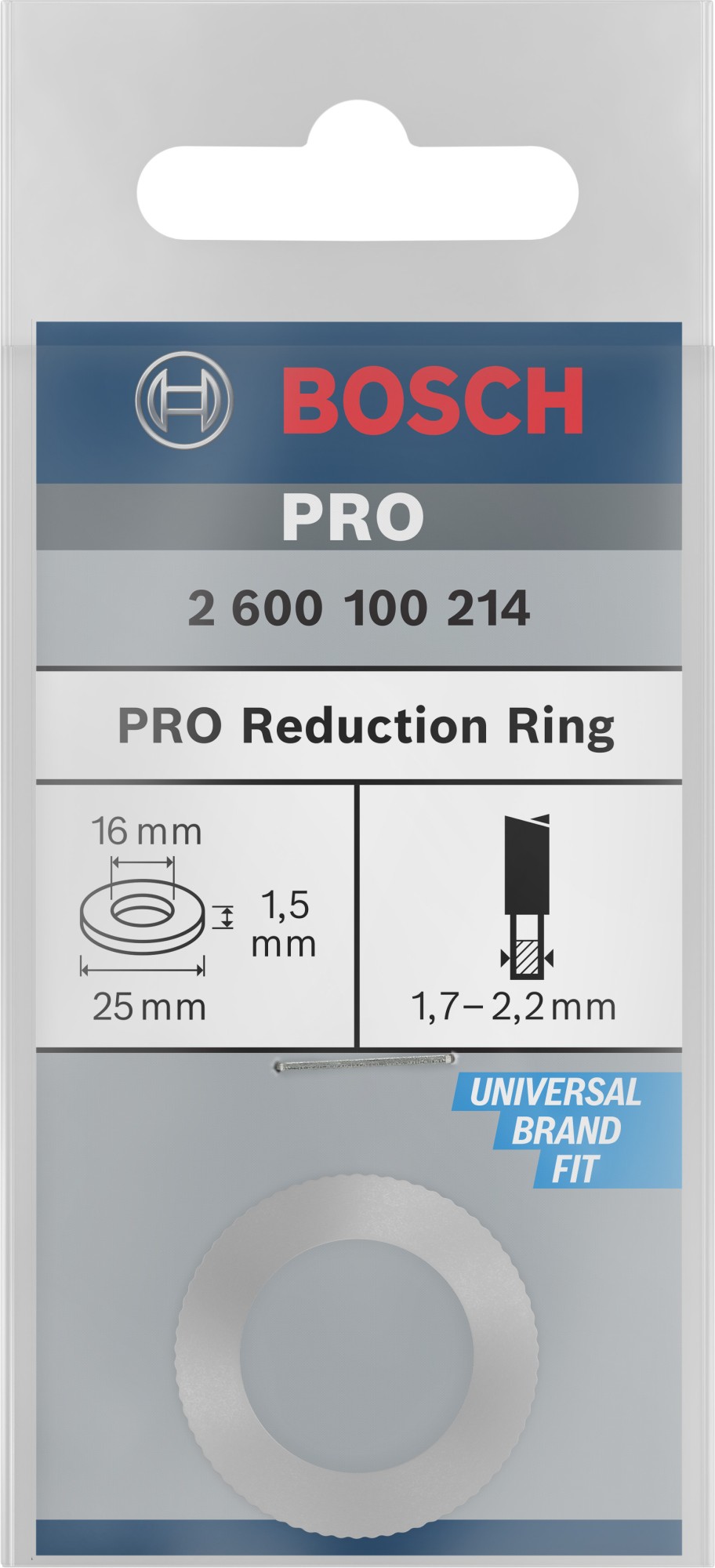 Anillo reductor para hoja de sierra circular PRO, 25 x 1,5 x 16 mm