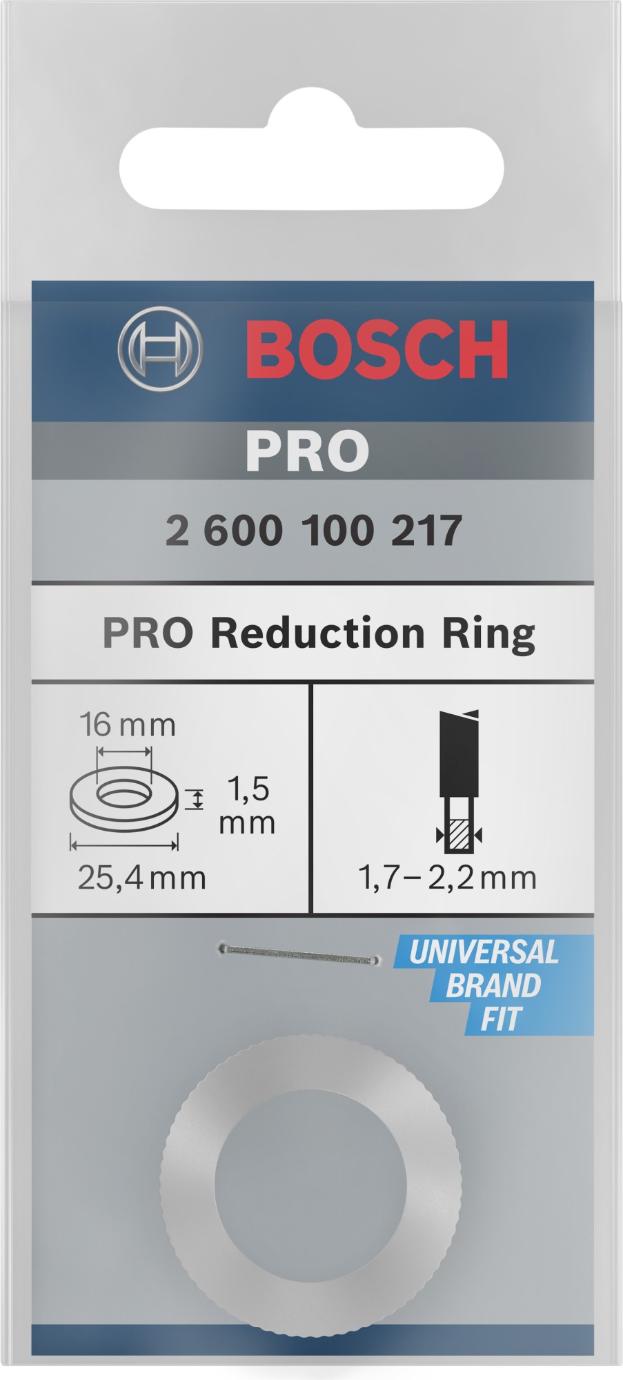 Anillo reductor para hoja de sierra circular PRO, 25,4 x 1,5 x 16 mm