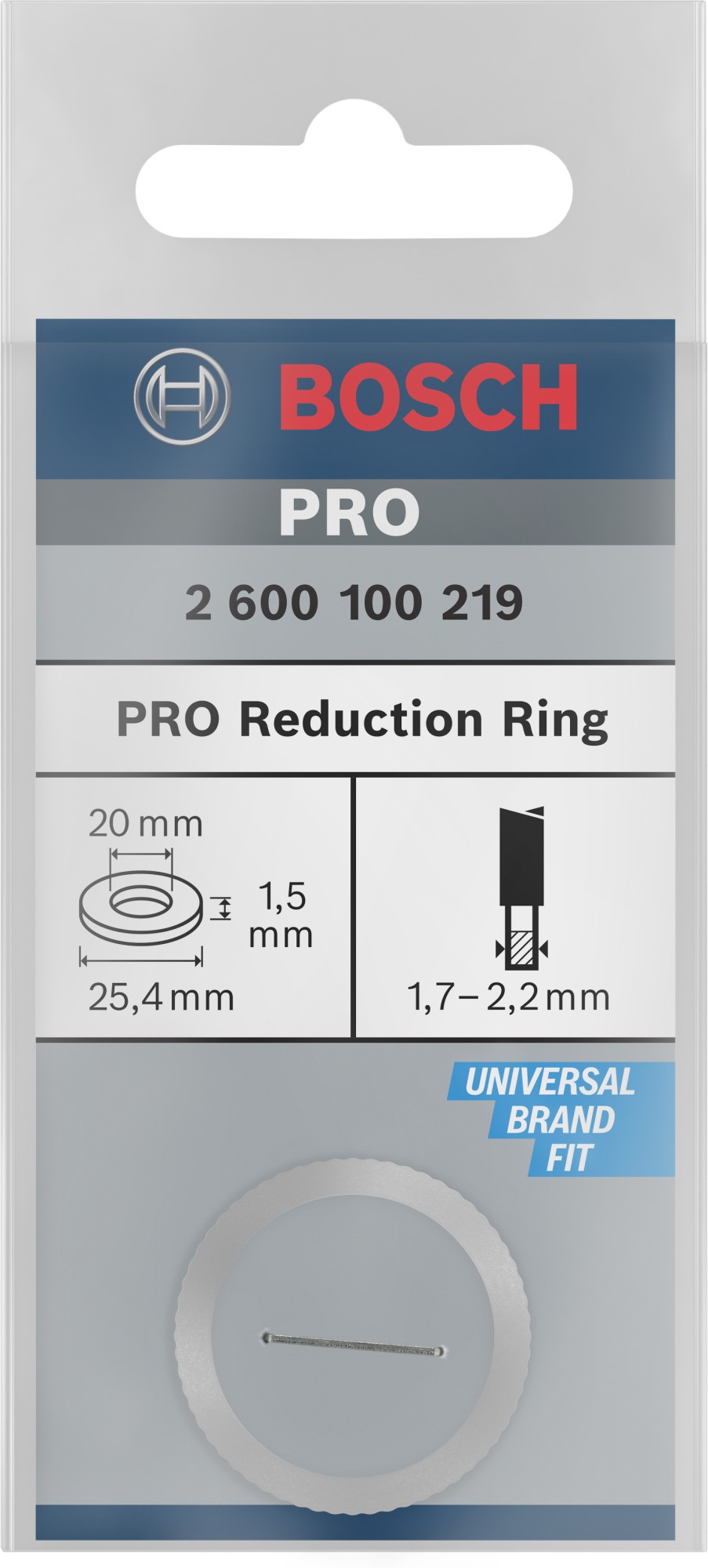 Anillo reductor para hoja de sierra circular PRO, 25,4 x 1,5 x 20 mm