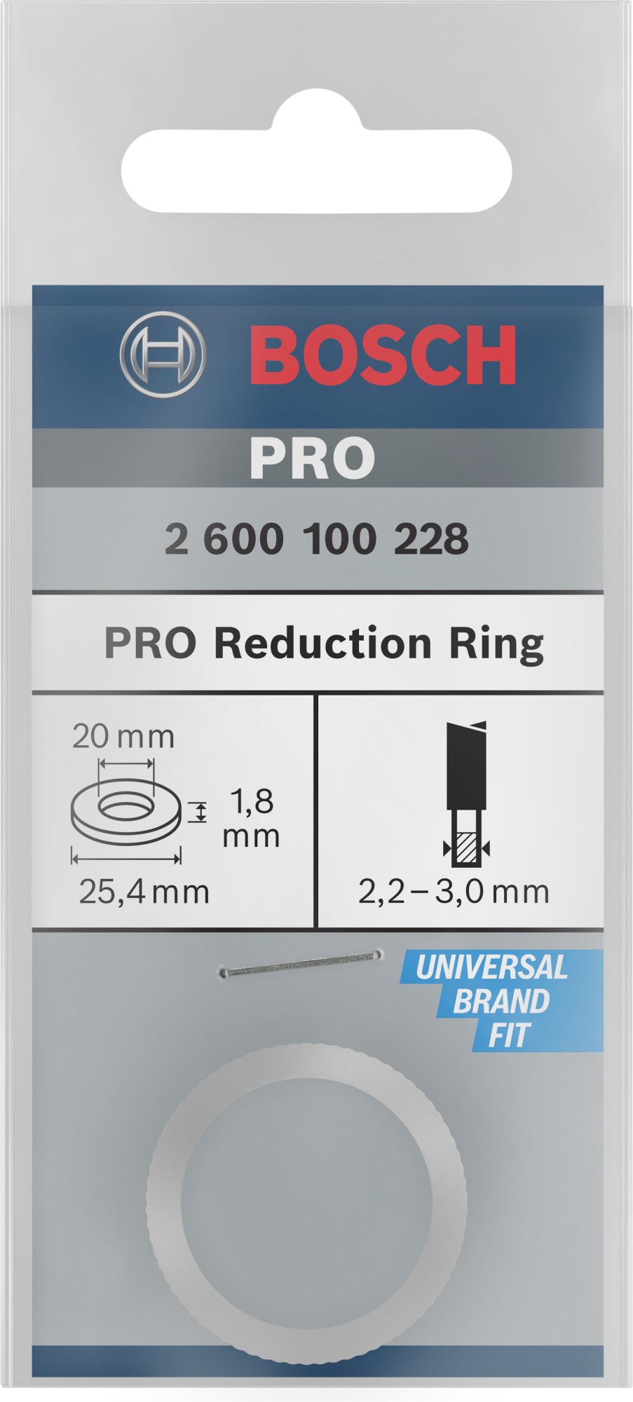 Anillo reductor para hoja de sierra circular PRO, 25,4 x 1,8 x 20 mm