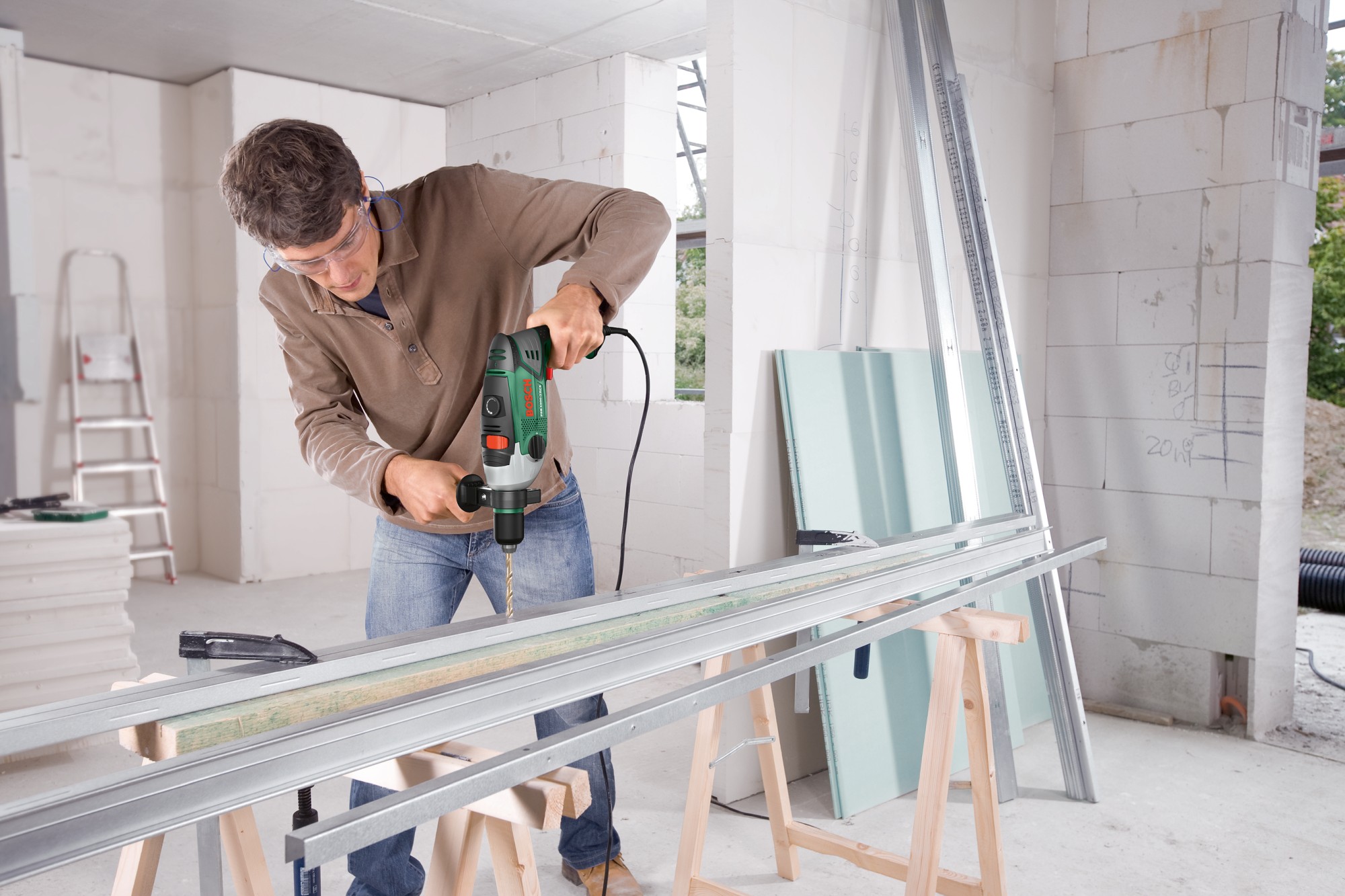 Empuñadura para taladradoras de percusión