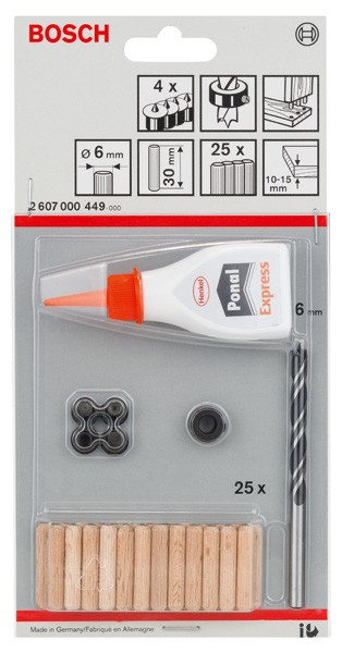 Set de tacos de madera, 32 unidades de 6 mm