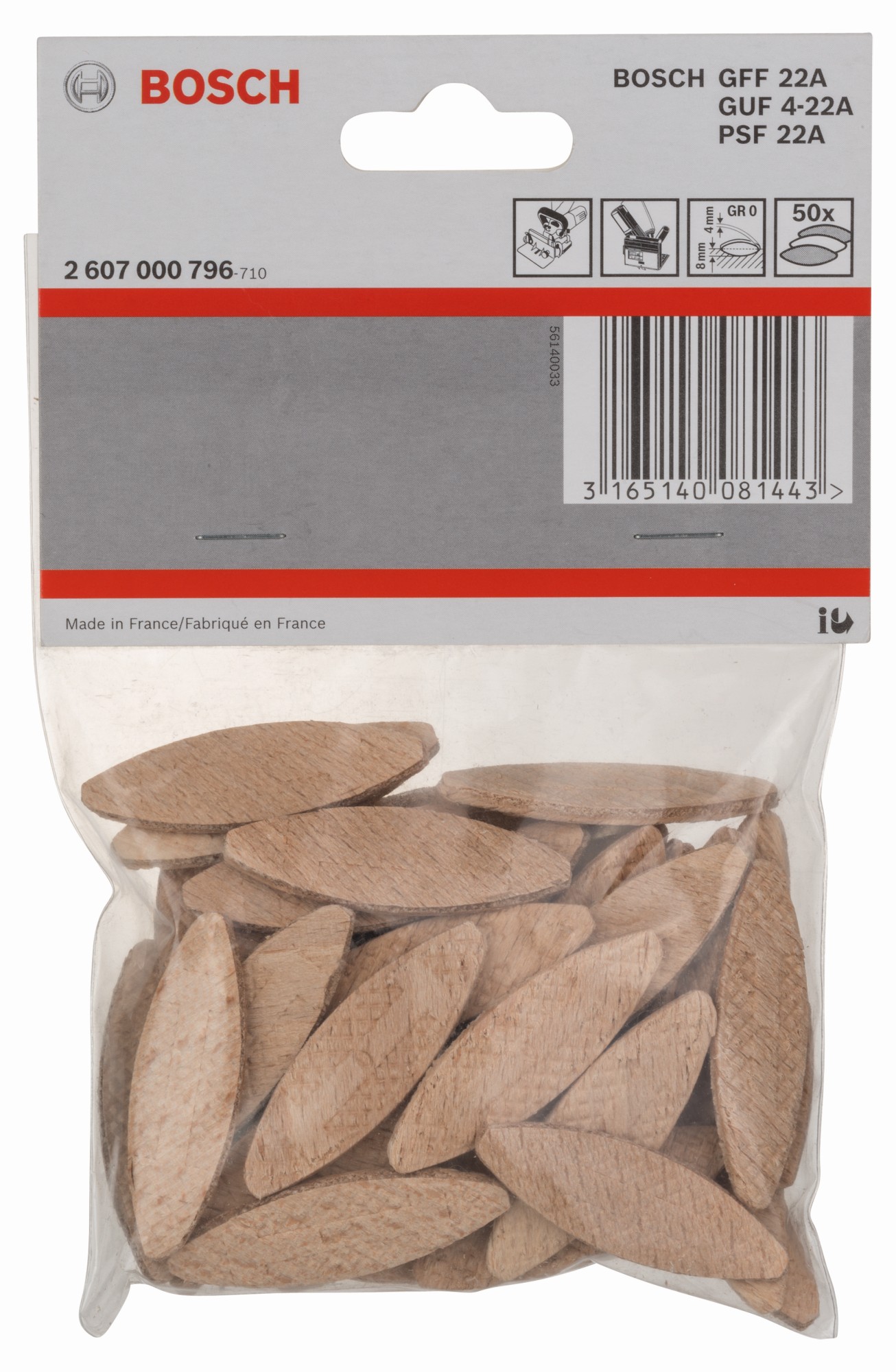 Galletas, 45 x 15 x 4 mm