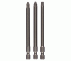 Juego de 3 pzas. de puntas de atornillar extraduras. PH2; PZ2; T25; 89 mm