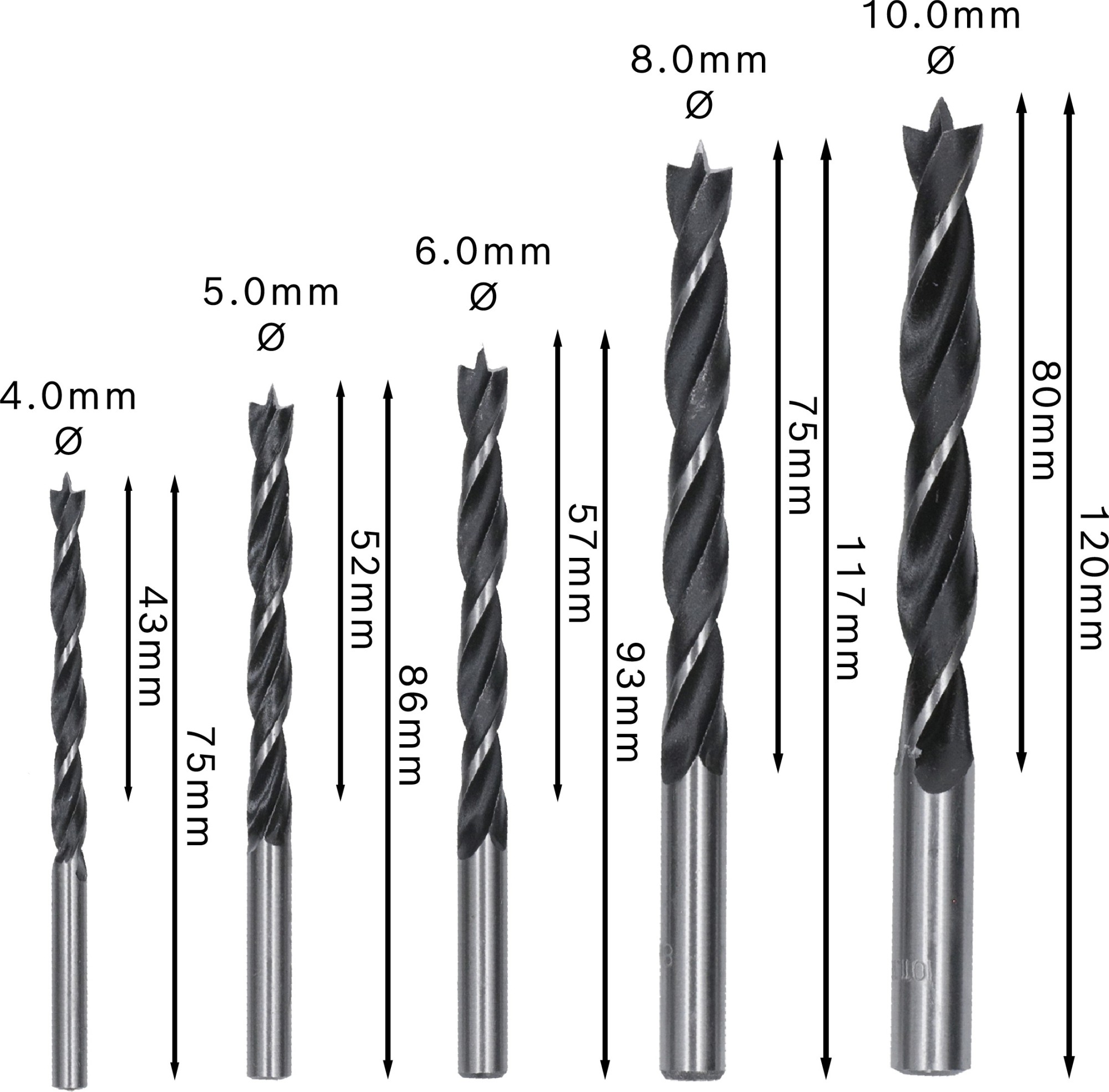 Sets de brocas para madera PRO Wood, 5 uds.
