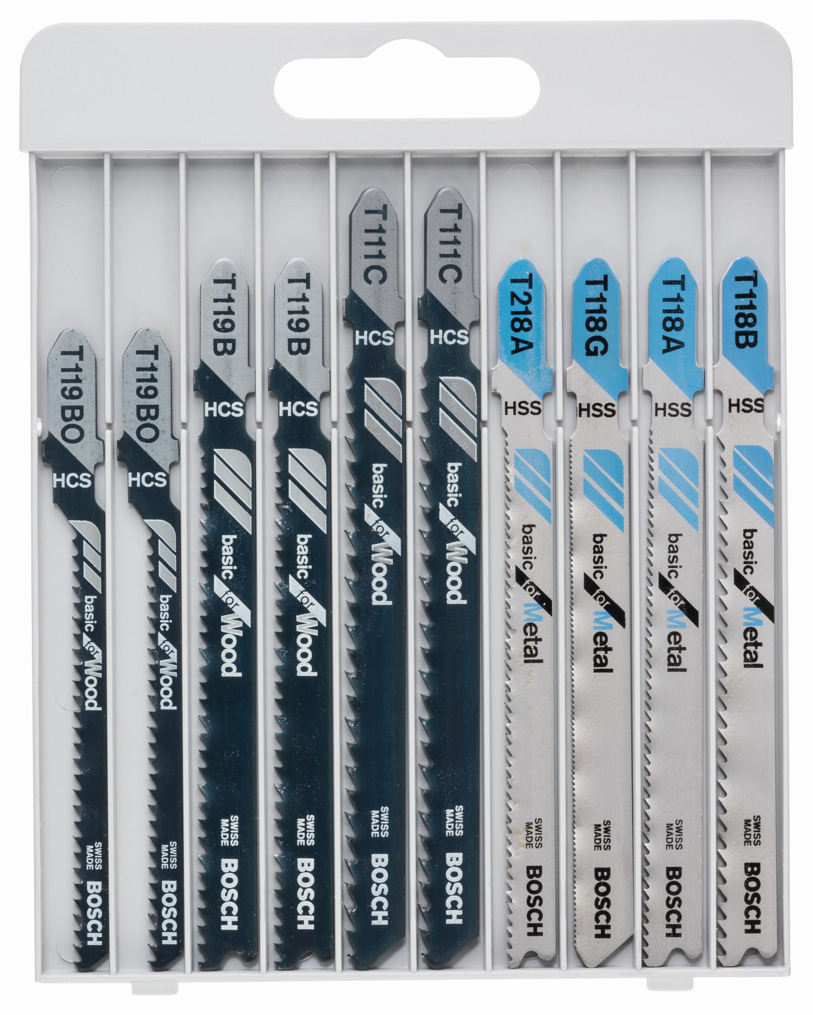 Sets de 10 hojas de sierra de calar Basic for Wood and Metal con vástago de inserción en T