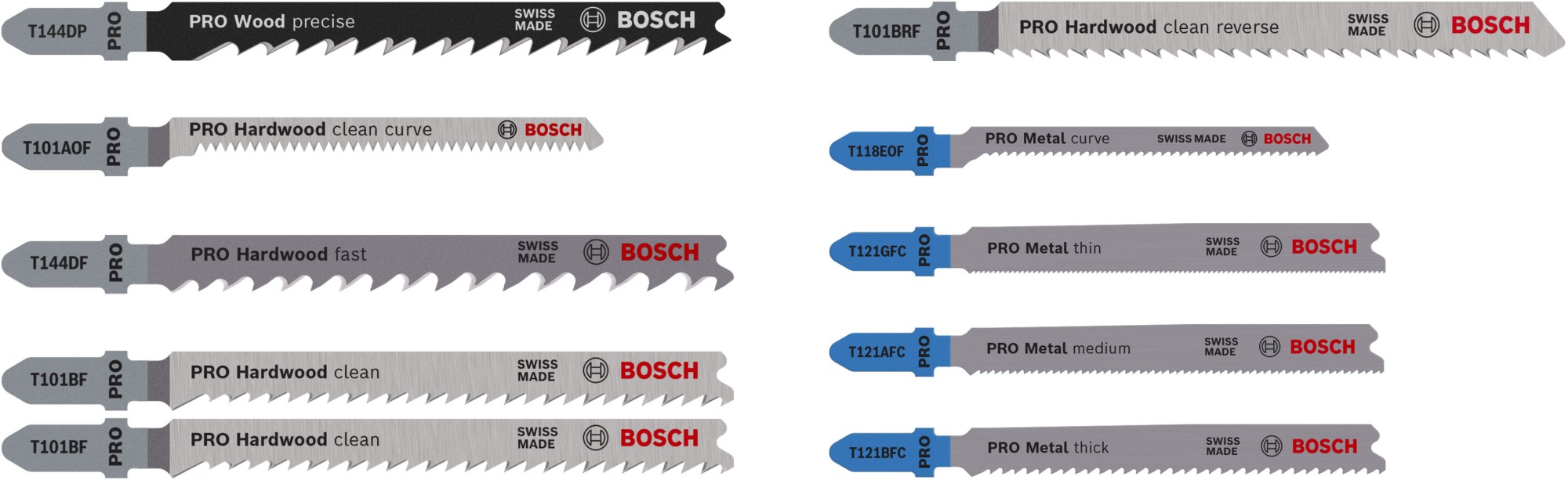 Set PRO Wood and Metal, 100 mm, 10 unidades