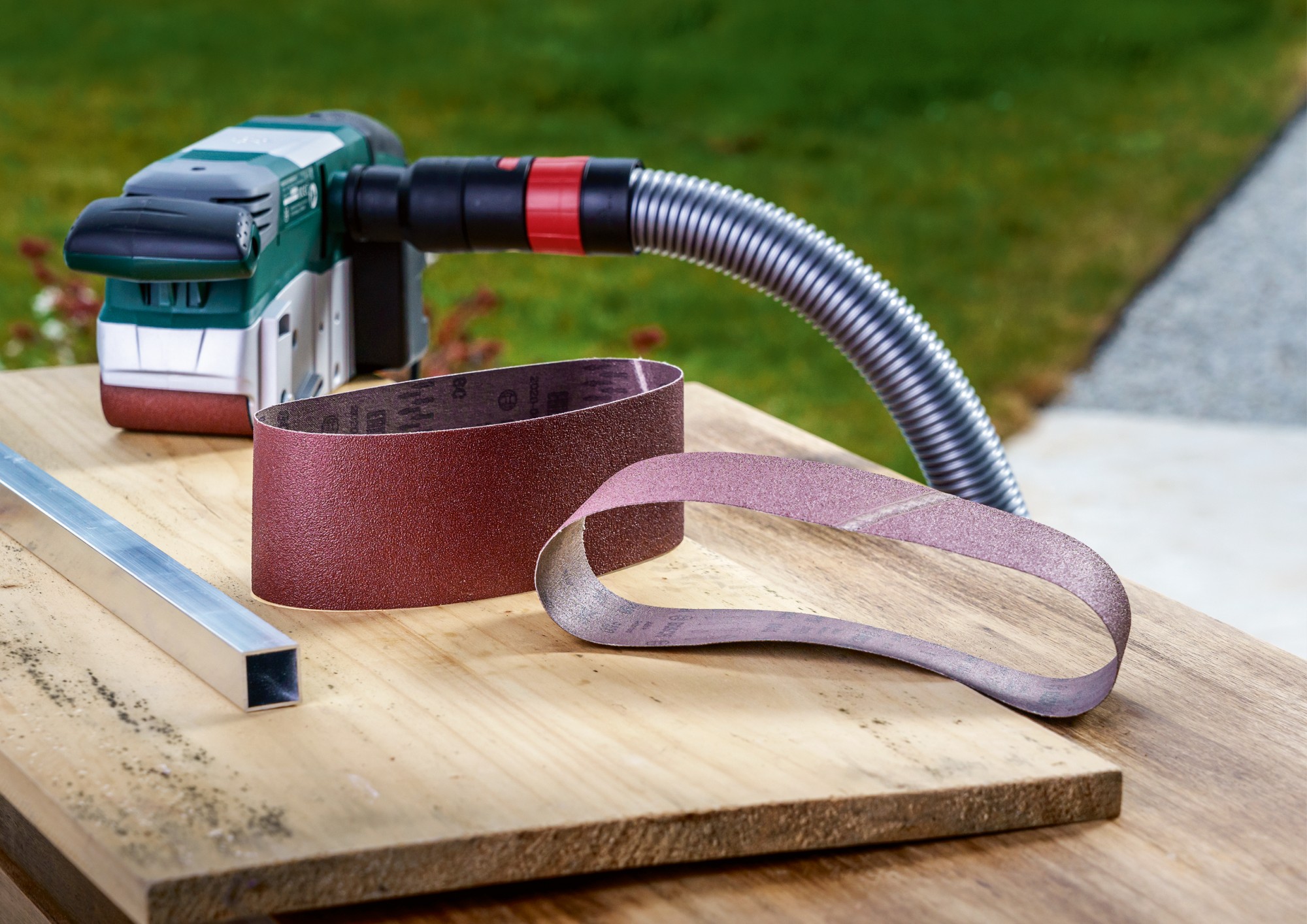 Juego de 9 bandas lijadoras, 75 x 533 mm, grano 60, 80, 100