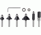 Set de brocas fresadoras para recortes y bordes PRO, vástago de 8 mm, 6 unidades