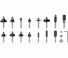 Set mixto de brocas fresadoras PRO, vástago de 6 mm, 15 unidades
