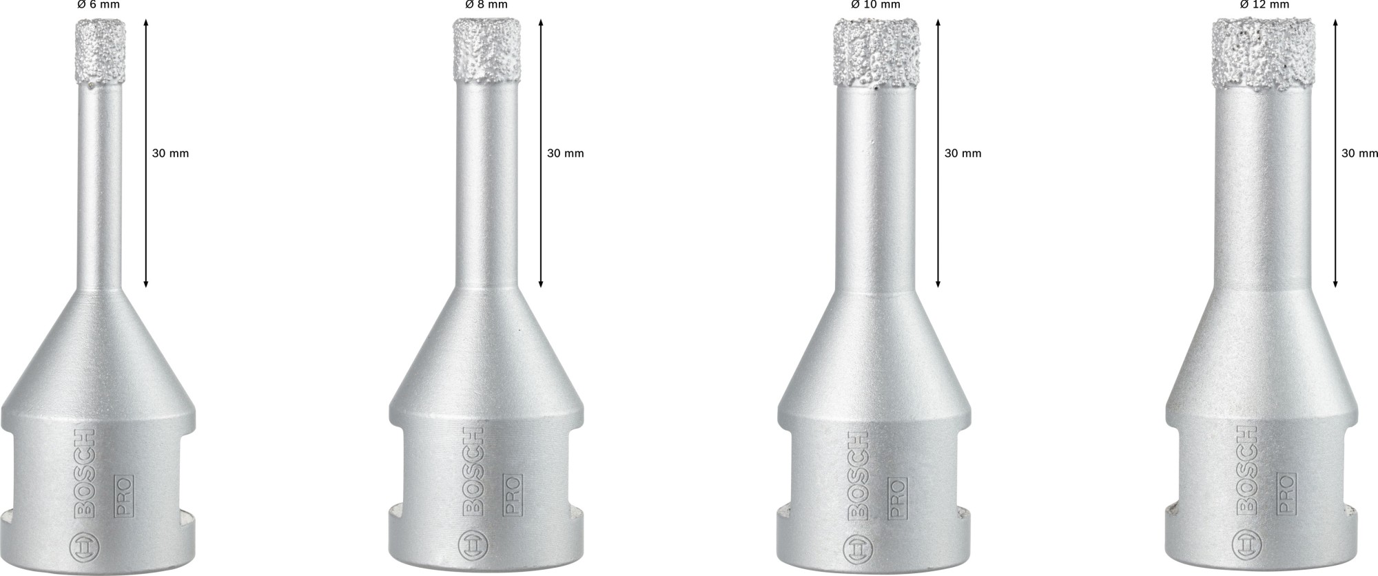 Set de coronas PRO Ceramic dry M14, 6 x 30, 8 x 30, 10 x 30, 12 x 30 mm, 4 unidades