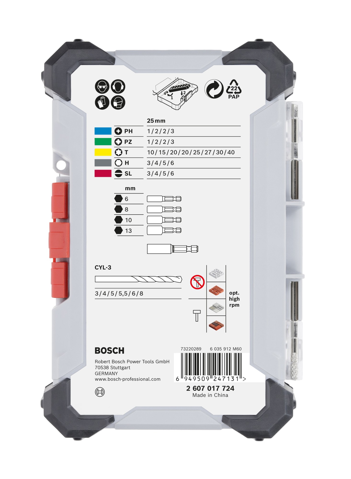 Set de puntas de atornillar Extra Hard y brocas CYL-3, expositor, 35 uds.