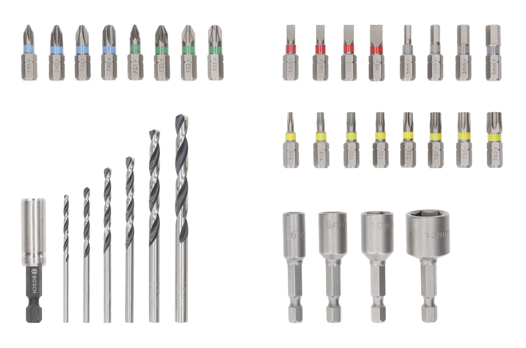 Set de puntas de atornillar Extra Hard y brocas Metal HSS, expositor, 35 uds.